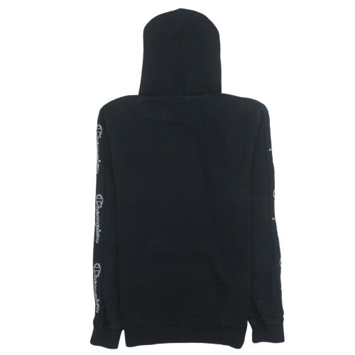 Champion Men's Black Pullover Hoodie Small Fleece Logo Sweatshirt