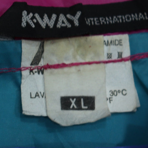 K-Way Men's Multicoloured XL Waterproof Anorak Jacket 90s Style