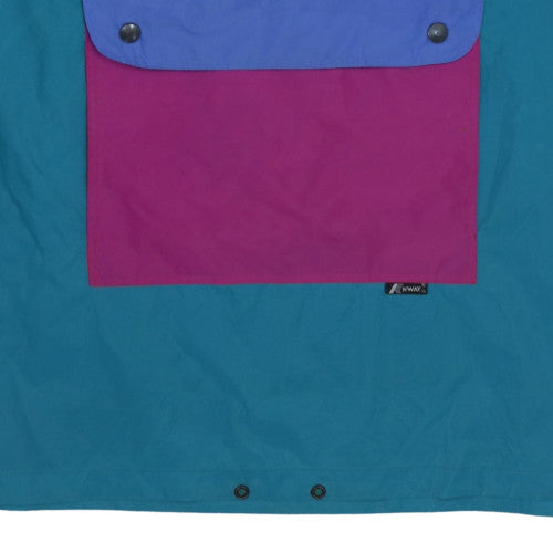 K-Way Men's Multicoloured XL Waterproof Anorak Jacket 90s Style