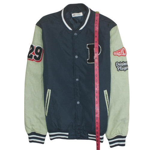 H&M Teens Blue Varsity Jacket Size 164 Polyester Lined Casual