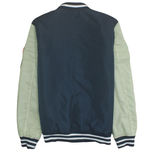H&M Teens Blue Varsity Jacket Size 164 Polyester Lined Casual