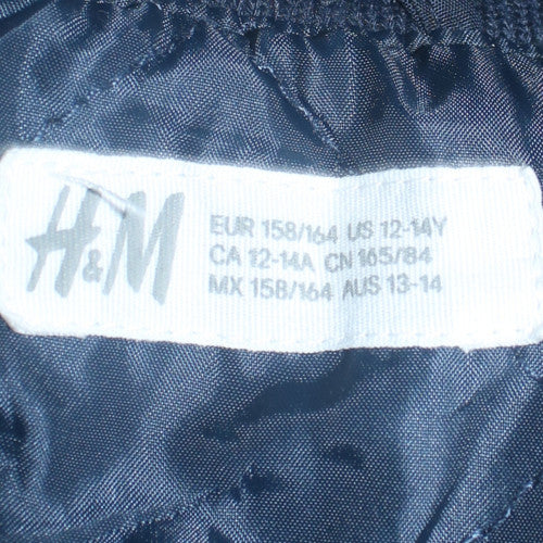 H&M Teens Blue Varsity Jacket Size 164 Polyester Lined Casual