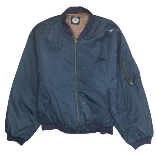 Overtime Men's Blue Bomber Jacket Size M Regular Fit Winter Style