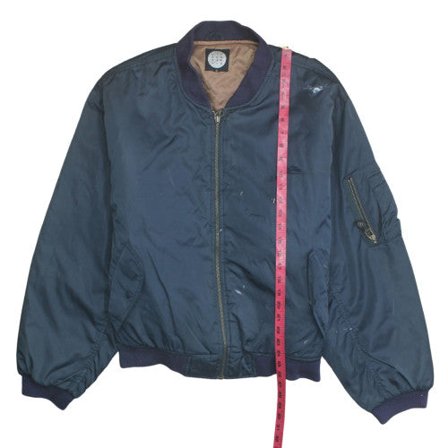 Overtime Men's Blue Bomber Jacket Size M Regular Fit Winter Style