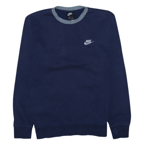 Nike Mens Blue Crew Neck Pullover Sweatshirt Size M