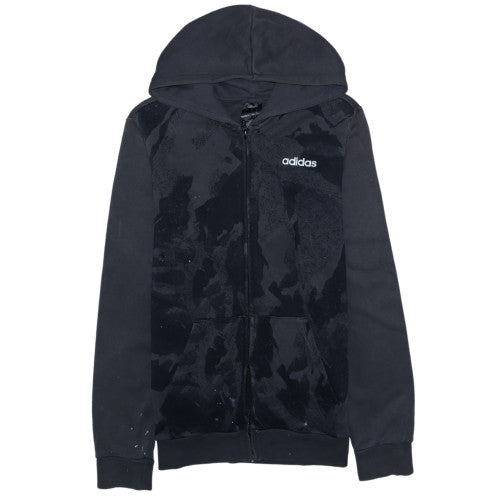 Adidas Men's Black Full Zip Hoodie S Regular Fit Logo Sportswear