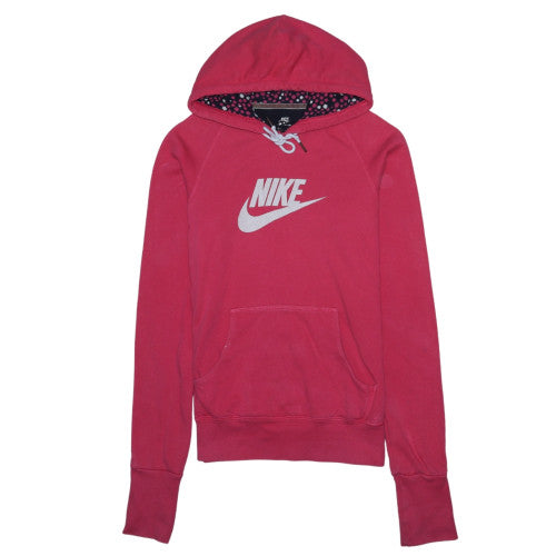Nike Womens Pink Hoodie Size M Pullover Logo Hooded Sweatshirt
