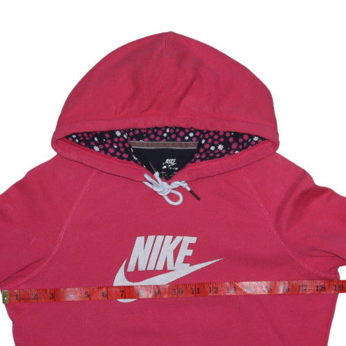 Nike Womens Pink Hoodie Size M Pullover Logo Hooded Sweatshirt