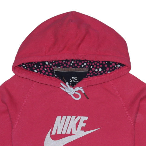 Nike Womens Pink Hoodie Size M Pullover Logo Hooded Sweatshirt