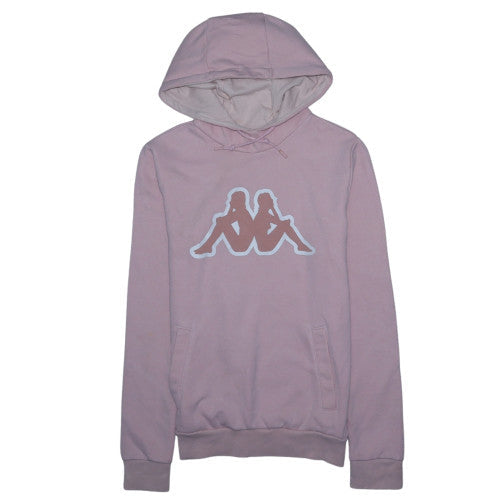 Kappa Womens Pink XS Pullover Hoodie Cotton Blend Logo Sweatshirt