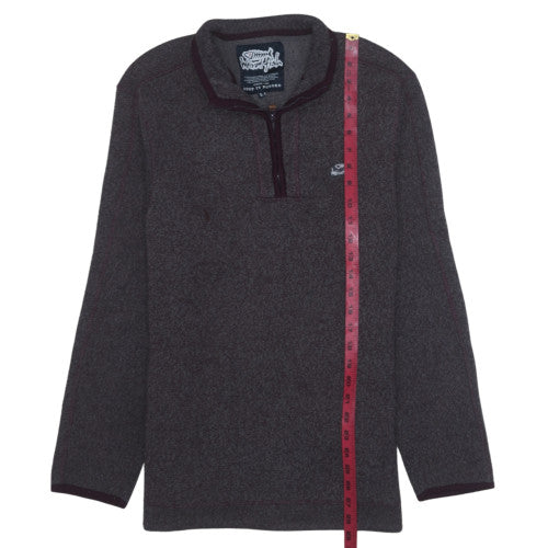Weird Fish Men's Grey Fleece 1/4 Zip Pullover Sweatshirt L