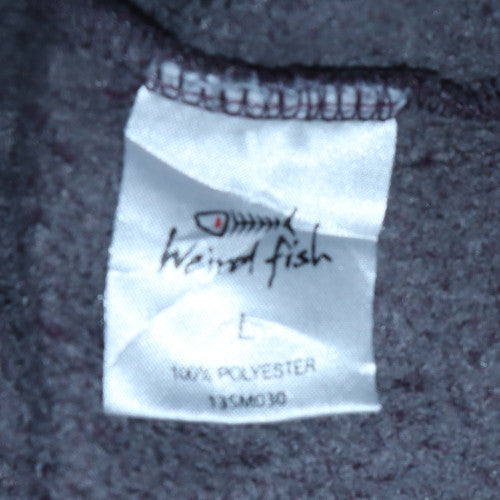 Weird Fish Men's Grey Fleece 1/4 Zip Pullover Sweatshirt L