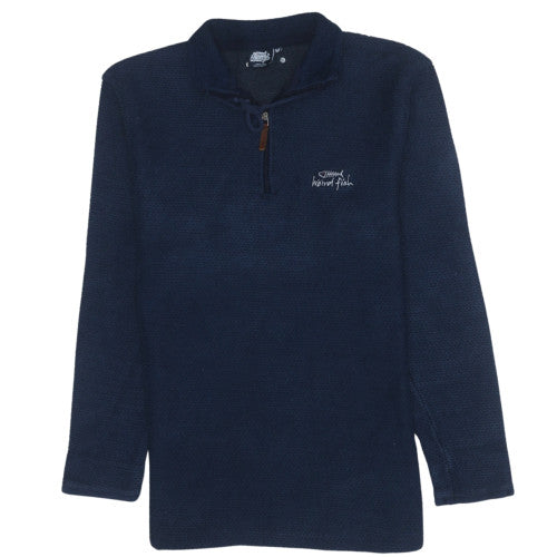 Weird Fish Men's Blue 1/4 Zip Henley Sweatshirt Size M