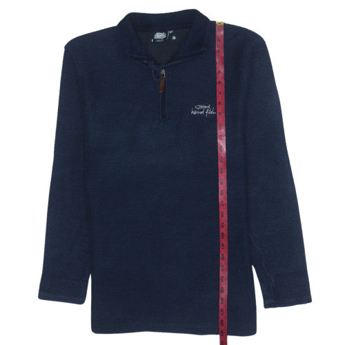 Weird Fish Men's Blue 1/4 Zip Henley Sweatshirt Size M