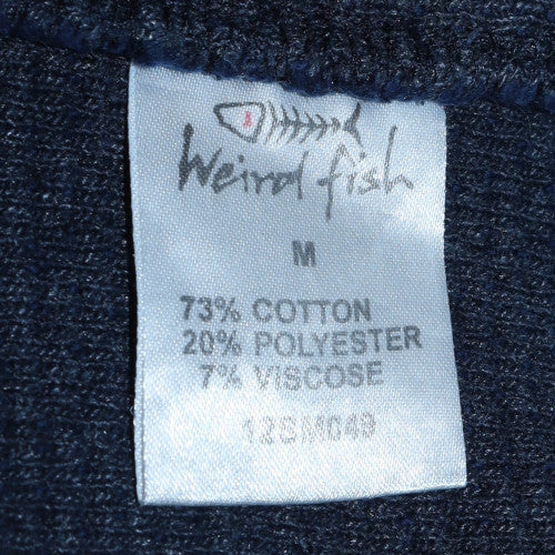 Weird Fish Men's Blue 1/4 Zip Henley Sweatshirt Size M