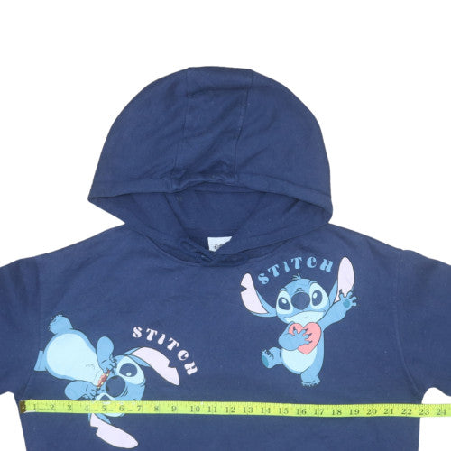 Disney Stitch Navy Blue Hoodie Womens M 12/14 Pullover Primark
