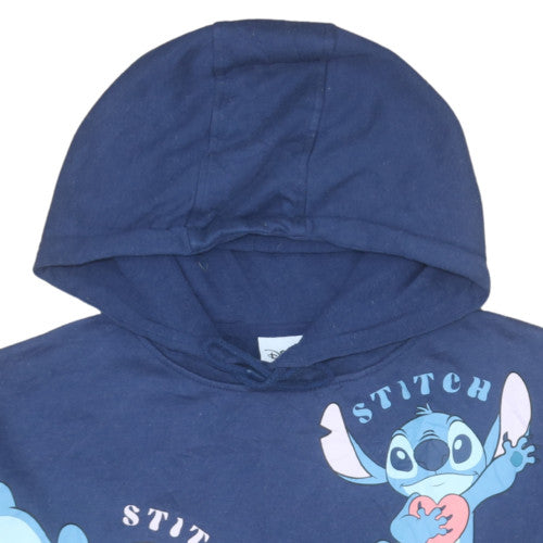 Disney Stitch Navy Blue Hoodie Womens M 12/14 Pullover Primark