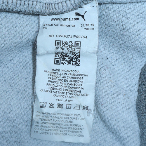 Puma Men's Grey Pullover Hoodie Medium Sports Fleece Sweatshirt