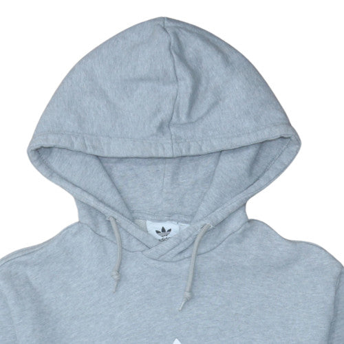 Adidas Men’s Grey Pullover Hoodie Medium Logo Fleece Sweatshirt