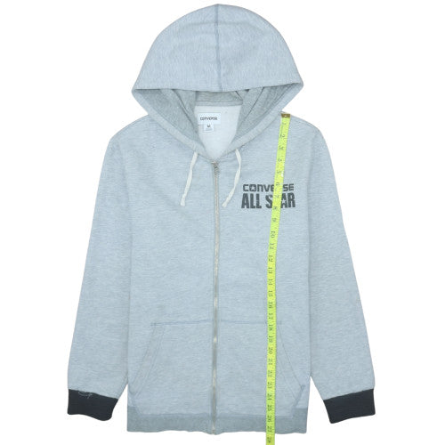 Converse Men's Grey Full Zip Hoodie M Fleece Lined All Star Sweatshirt