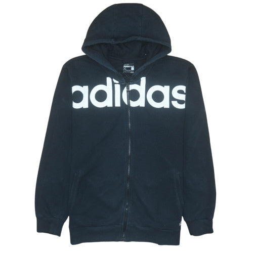 Adidas Men's Black XL Full Zip Hoodie Fleece Sportswear