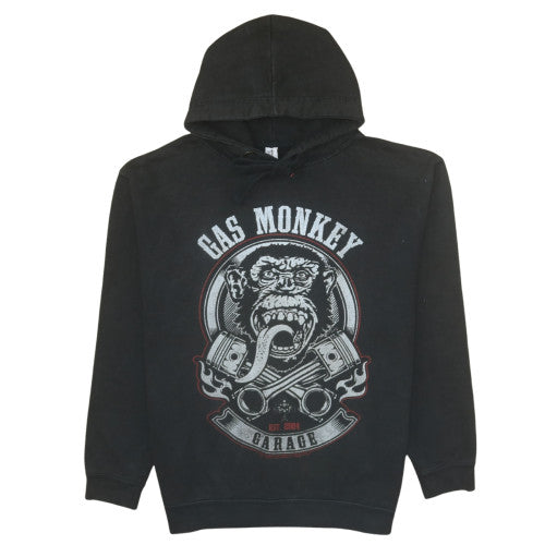 Just Hoods Men's Black Gas Monkey Graphic Pullover Hoodie L