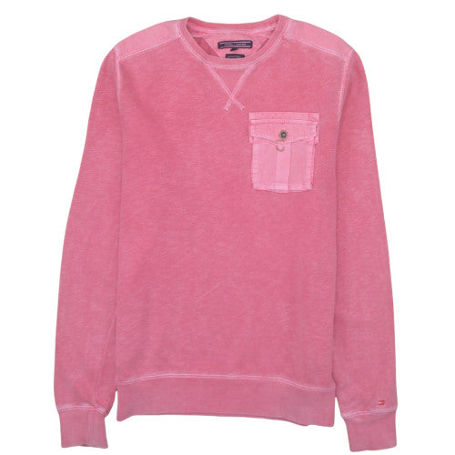 Tommy Hilfiger Men's Pink Crew Neck Cotton Sweatshirt Size S