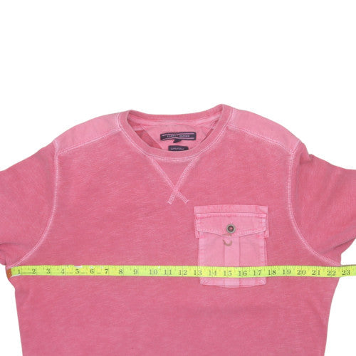 Tommy Hilfiger Men's Pink Crew Neck Cotton Sweatshirt Size S