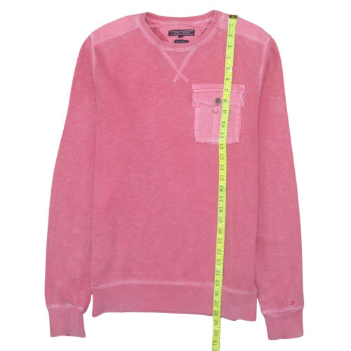 Tommy Hilfiger Men's Pink Crew Neck Cotton Sweatshirt Size S