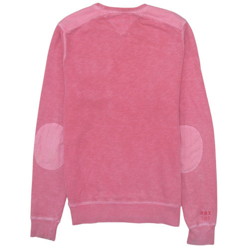 Tommy Hilfiger Men's Pink Crew Neck Cotton Sweatshirt Size S