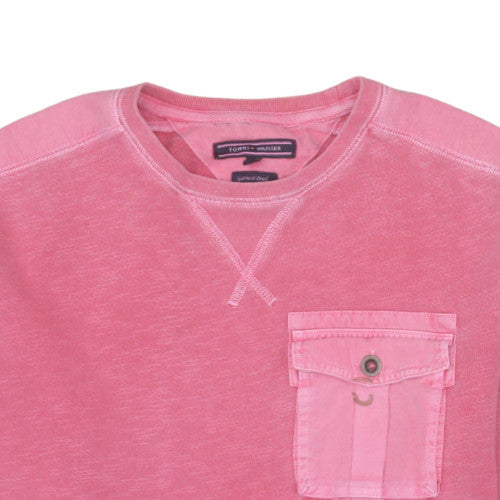 Tommy Hilfiger Men's Pink Crew Neck Cotton Sweatshirt Size S