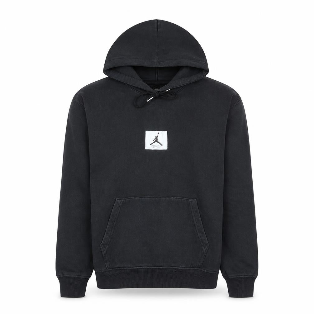 Front view of Jordan Men's Black Pullover Hoodie Medium Fleece Sportswear