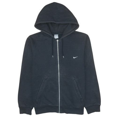 Nike Men Black Full Zip Fleece Hoodie L Regular Fit