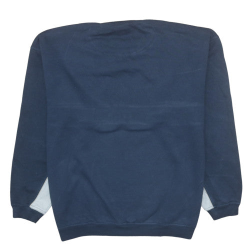 Reebok Men Blue Pullover Sweatshirt L Retro Crew Neck Fleece