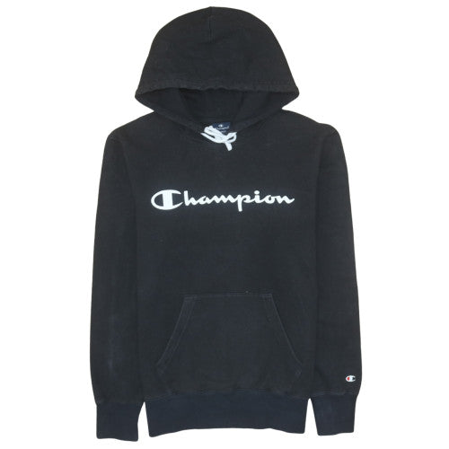 Champion Men's Black Pullover Hoodie Small Cotton Logo Sportswear