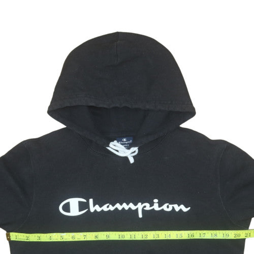 Champion Men's Black Pullover Hoodie Small Cotton Logo Sportswear