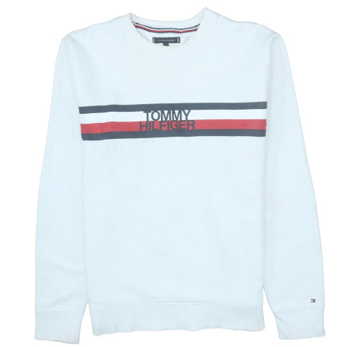 Tommy Hilfiger Men's White XXL Crew Neck Pullover Sweatshirt