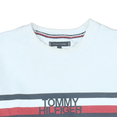 Tommy Hilfiger Men's White XXL Crew Neck Pullover Sweatshirt