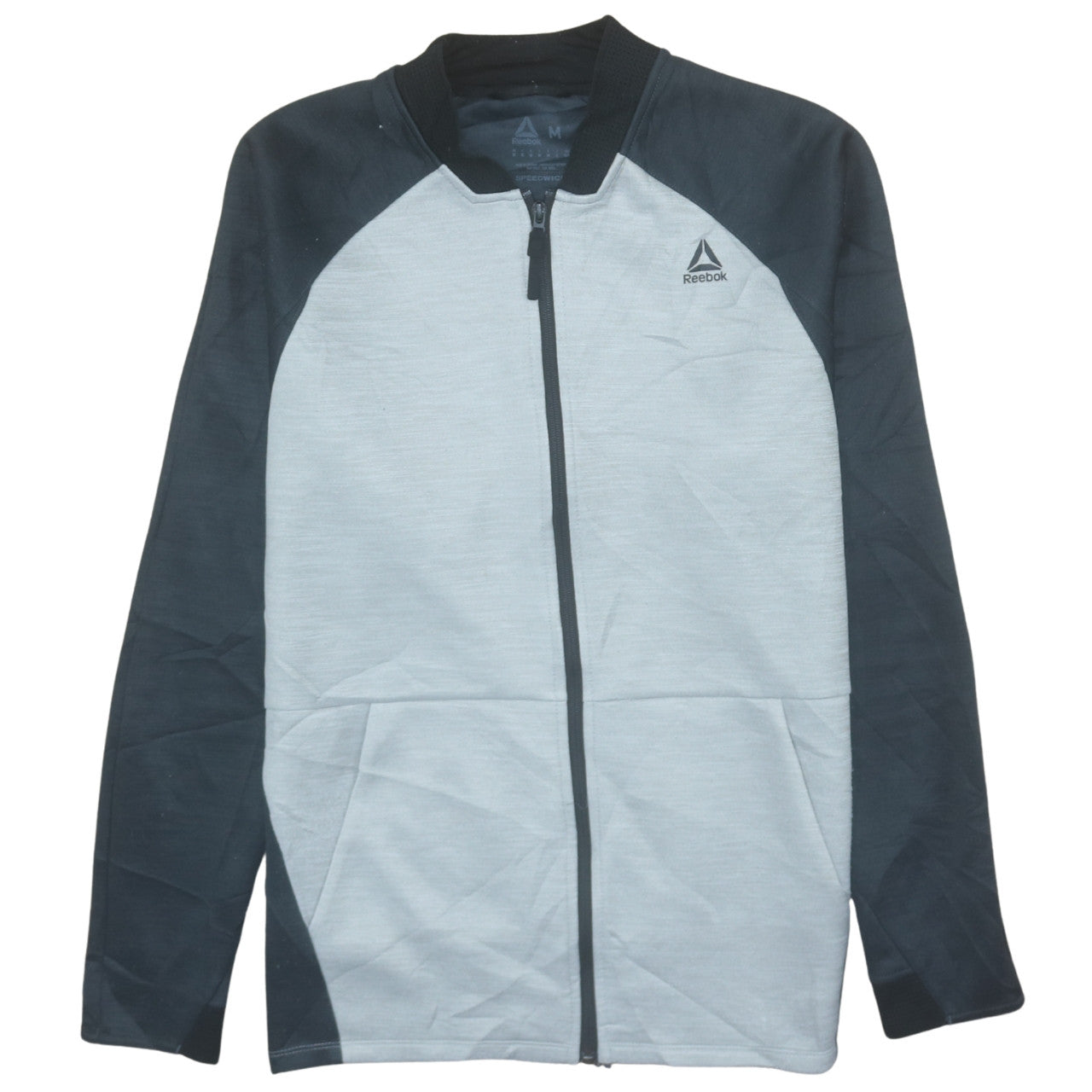 Reebok Men's Grey & Black Full Zip Sweatshirt Medium Speedwick Activewear