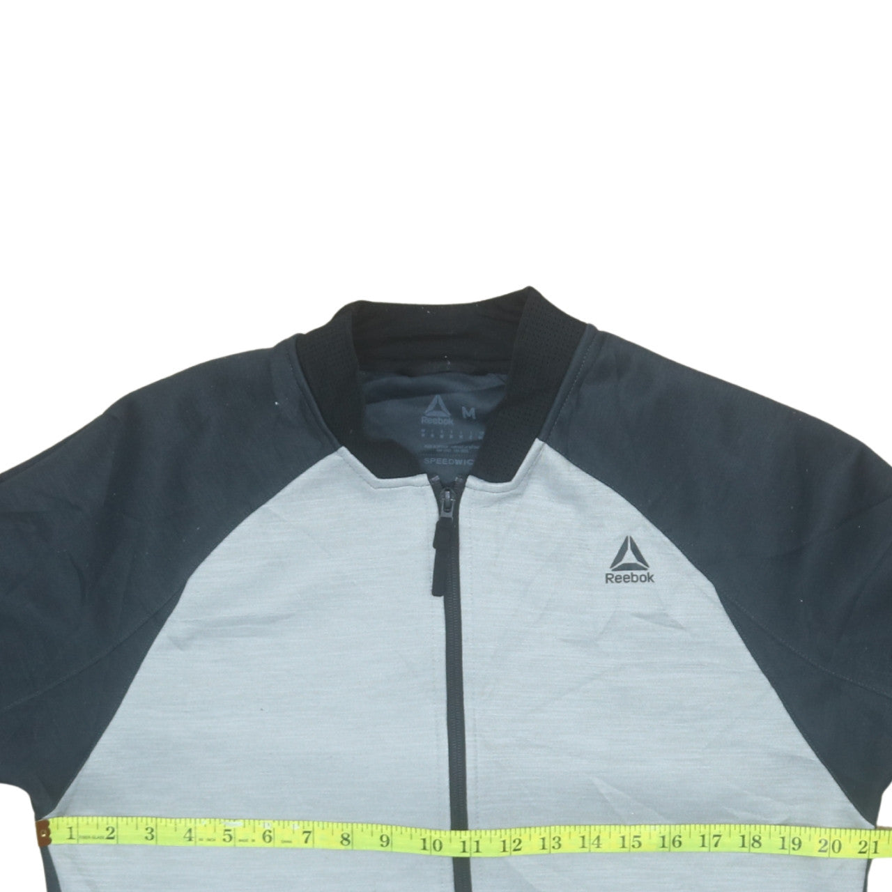 Reebok Men's Grey & Black Full Zip Sweatshirt Medium Speedwick Activewear