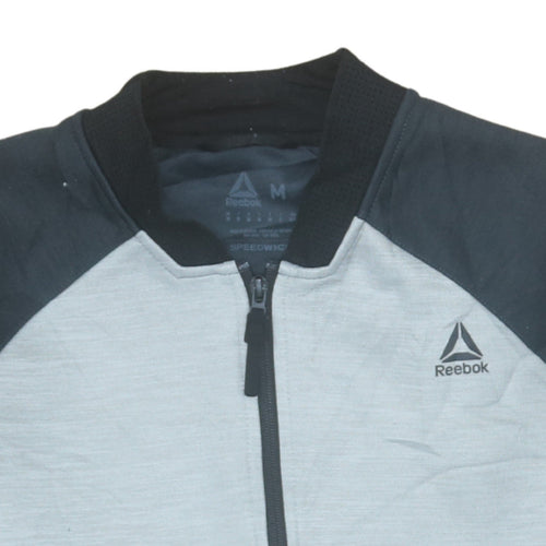 Reebok Men's Grey & Black Full Zip Sweatshirt Medium Speedwick Activewear
