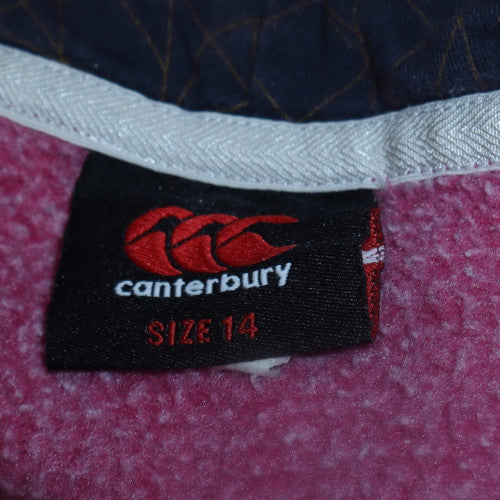 Canterbury Womens Pink Full Zip Hoodie Size 14 Cotton Blend