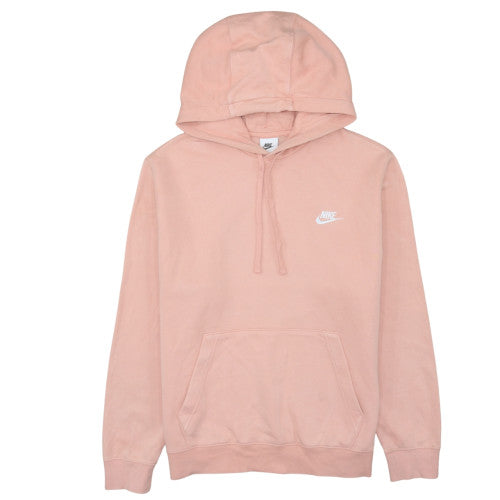 Nike Women Pink Pullover Hoodie M Cotton Blend Casual Sweatshirt