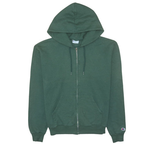 Champion Men's Green Full Zip Hoodie Size M Fleece Sweatshirt