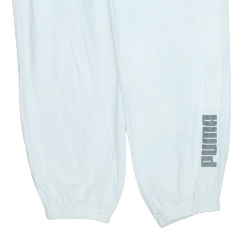 Puma Men's White XS Jogger Trousers Lightweight French Terry