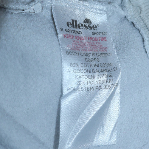 Ellesse Mens White Small Pullover Hoodie Logo Graphic Sweatshirt