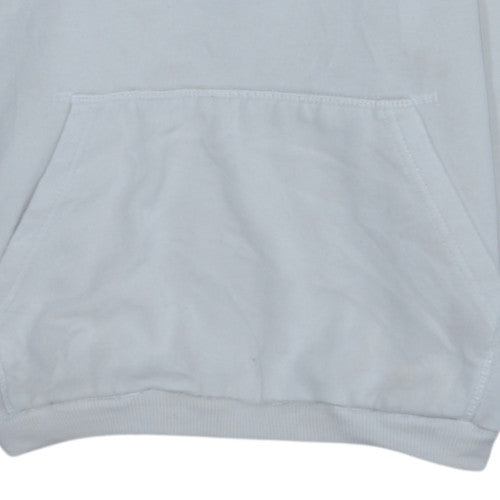 Ellesse Mens White Small Pullover Hoodie Logo Graphic Sweatshirt
