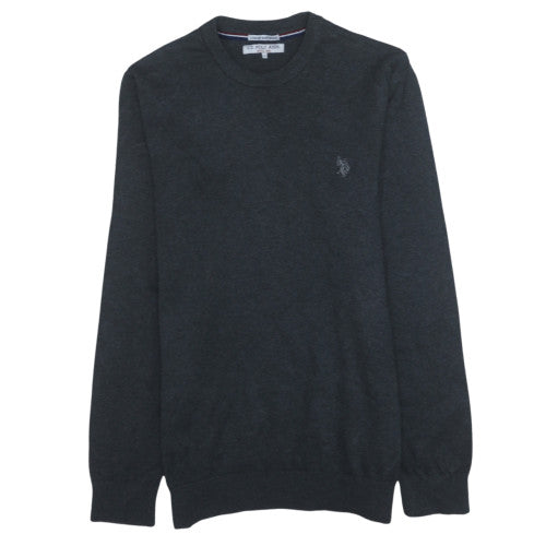 U.S. Polo Assn. Mens Charcoal Grey Marl Cotton Crew Neck Sweatshirt L