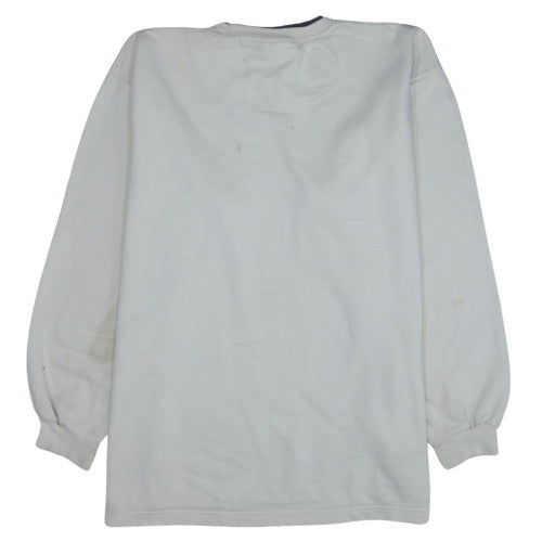 Adidas Mens White 2XL Vintage Equipment Embroidered Sweatshirt