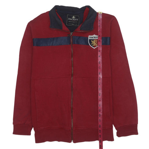 Hackett Men Red Full Zip Sweatshirt XL Cotton Embroidered Logo